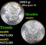 1883-p Morgan Dollar $1 Grades GEM+ Unc