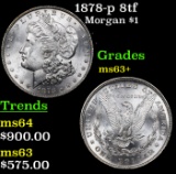 1878-p 8tf Morgan Dollar $1 Grades Select+ Unc