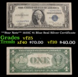 **Star Note** 1935C $1 Blue Seal Silver Certificate Grades vf+