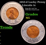 1953-d Lucky Penny  Lincoln Cent 1c Grades NG