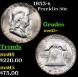 1953-s Franklin Half Dollar 50c Grades GEM+ Unc