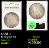 ANACS 1881-s Morgan Dollar $1 Graded ms64 By ANACS