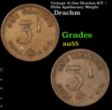 Vintage 3i One Drachm H.T. Phila Apothecary Weight Grades Choice AU