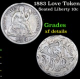 1883 Love Token Seated Liberty Dime 10c Grades xf details