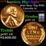 Proof ***Auction Highlight*** 1942 Lincoln Cent Near Top POP! 1c Graded pr67 rd By SEGS (fc)