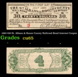 1883 $30 St. Albans & Boone County Railroad Bond Interest Coupon Grades Gem CU