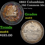 1892 Columbian Old Commem Half Dollar 50c Grades Choice Unc
