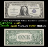 **Star Note** 1935F $1 Blue Seal Silver Certificate Grades Select CU