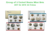 Group of 2 United States Mint Set in Original Government Packaging! From 1977-1978 with 24 Coins Ins