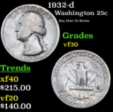 1932-d Washington Quarter 25c Grades vf++