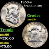 1953-s Franklin Half Dollar 50c Grades GEM+ Unc