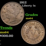 1912 Liberty Nickel 5c Grades Choice Unc