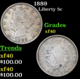 1889 Liberty Nickel 5c Grades xf