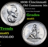 1936 Cincinnati Old Commem Half Dollar 50c Grades GEM Unc