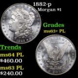 1882-p Morgan Dollar $1 Grades Select Unc+ PL