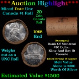***Auction Highlight*** Full $20 Bank of Montreal Roll of Silver Mix date with 1966 Ends, Canadian D
