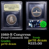Proof 1989-S Congress Modern Commem Half Dollar 50c Graded GEM++ Proof Deep Cameo BY USCG
