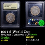 1994-d World Cup Modern Commem Half Dollar 50c Graded ms70, Perfection BY USCG