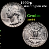 1953-p Washington Quarter 25c Grades Choice Unc
