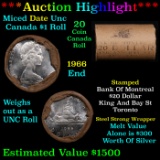 ***Auction Highlight*** Full $20 Bank of Montreal Roll of Silver Mix date with 1966 Ends, Canadian D