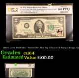 PCGS 1976 $2 Green Seal Federal Reserve Note, First Day of Issue with Stamp (Chicago, IL) Graded cu6