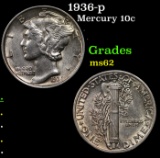 1936-p Mercury Dime 10c Grades Select Unc