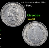 1957 Argentina 1 Peso KM-57 Grades Select Unc