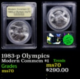 1983-p Olympics Modern Commem Dollar $1 Graded ms70, Perfection BY USCG