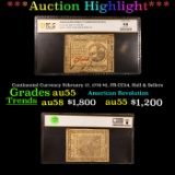 PCGS Continental Currency February 17, 1776 $2, FR-CC24, Hall & Sellers Graded au55 By PCGS