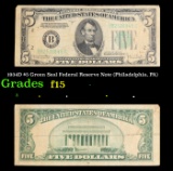 1934D $5 Green Seal Federal Reserve Note (Philadelphia, PA) Grades f+