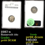 Proof ANACS 1987-s Roosevelt Dime 10c Graded pr69 DCAM By ANACS