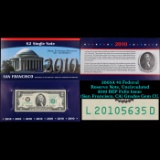 2003A $2 Federal Reserve Note, Uncirculated 2010 BEP Folio Issue (San Francisco, CA) Grades Gem CU
