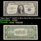 **Star Note** 1935G $1 Blue Seal Silver Certificate Grades vf, very fine