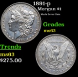 1891-p Morgan Dollar $1 Grades Select Unc