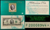 **Star Note** 1995 $2 Federal Reserve Note, Uncirculated 2000 BEP Folio Issue 