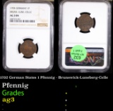 NGC 1702 German States 1 Pfennig - Brunswick-Luneberg-Celle Graded ag3 By NGC