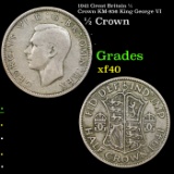 1941 Great Britain 1/2 Crown KM-856 King George VI Grades xf