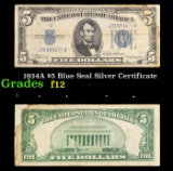 1934A $5 Blue Seal Silver Certificate Grades f, fine