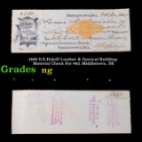 1899 G.E.Hukill Lumber & General Building Material Check For $63, Middletown, DE Grades NG