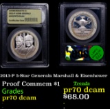 Proof 2013-P 5-Star Generals Marshall & Eisenhower Modern Commem Dollar $1 Graded GEM++ Proof Deep C
