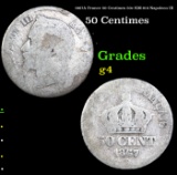 1867A France 50 Centimes 50c KM-814 Napoleon III Grades g, good