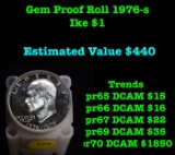 Full Roll Silver Proof Bi-Centennial 1976-s Eisenhower 'Ike' Dollars. 20 Coins total. Grades