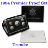 1994 United States Premier Silver Proof Set in Display case. 5 Coins Inside!