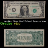 1963B $1 'Barr Note' Federal Reserve Note Grades vf++