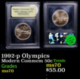 1992-p Olympics Modern Commem Half Dollar 50c Graded ms70, Perfection BY USCG