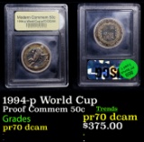 Proof 1994-p World Cup Modern Commem Half Dollar 50c Graded GEM++ Proof Deep Cameo BY USCG
