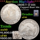 ***Auction Highlight*** 1808/7 Capped Bust Half Dollar O-101 50c Graded xf45 By SEGS (fc)