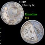1912 Liberty Nickel 5c Grades f+