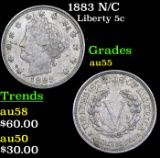 1883 N/C Liberty Nickel 5c Grades Choice AU