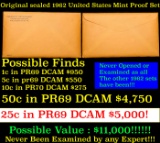 Original sealed 1962 United States Mint Proof Set! 5 Coins Inside!